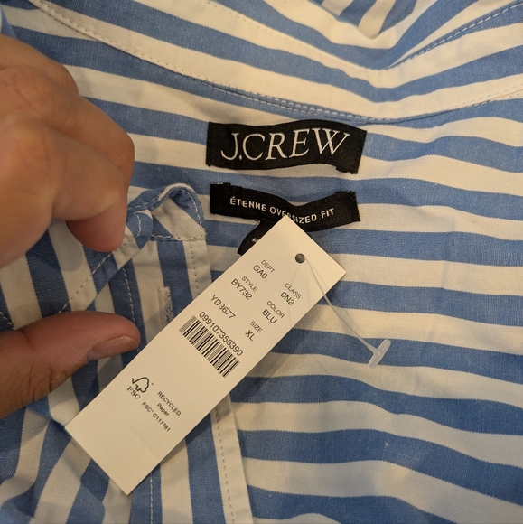 J. Crew Blue and White Casual Button Down Shirt - Picture 4 of 4